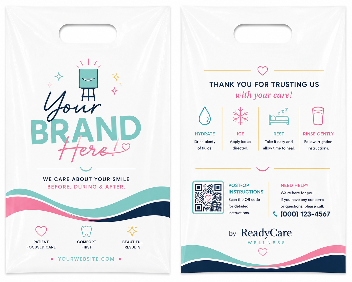 Custom branded bag - premium design with pink accents