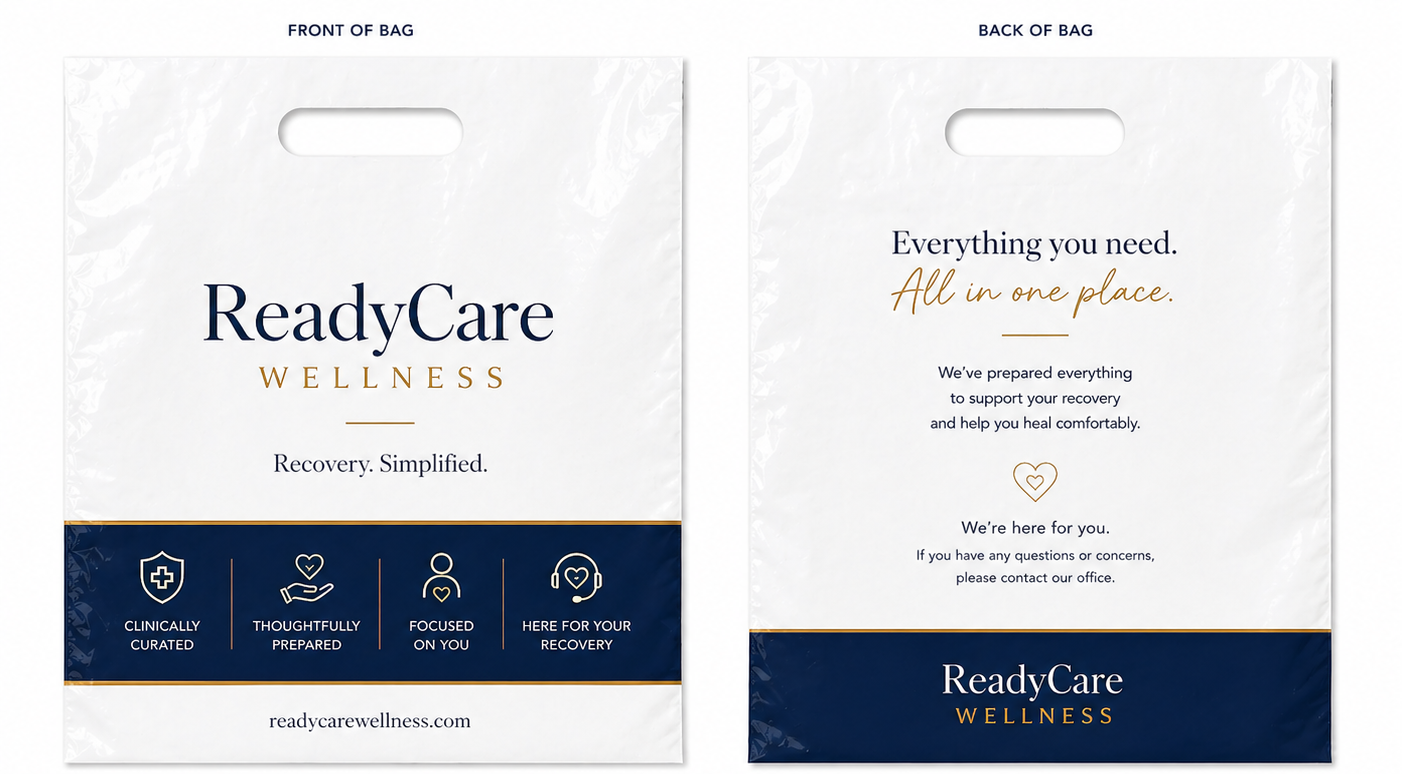ReadyCare Wellness branded patient take-home bag